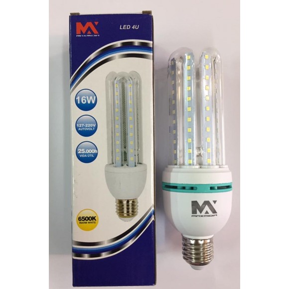 4U-LED-16W LAMPADA LED 16W LUZ BRANCA MAXMIDIA