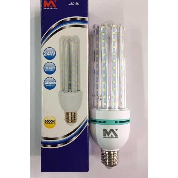 5U-LED-24W LAMPADA LED 24W LUZ BRANCA MAXMIDIA