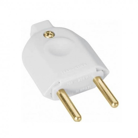 CX-205 PLUG MACHO 2P BRANCO COMPOLUX