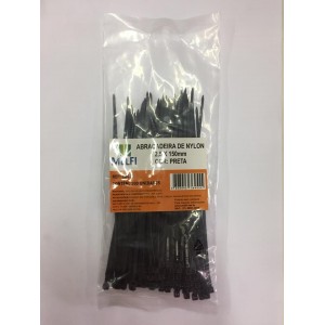  ABRACADEIRA NYLON PRETA 2,5 X 200MM MEL...